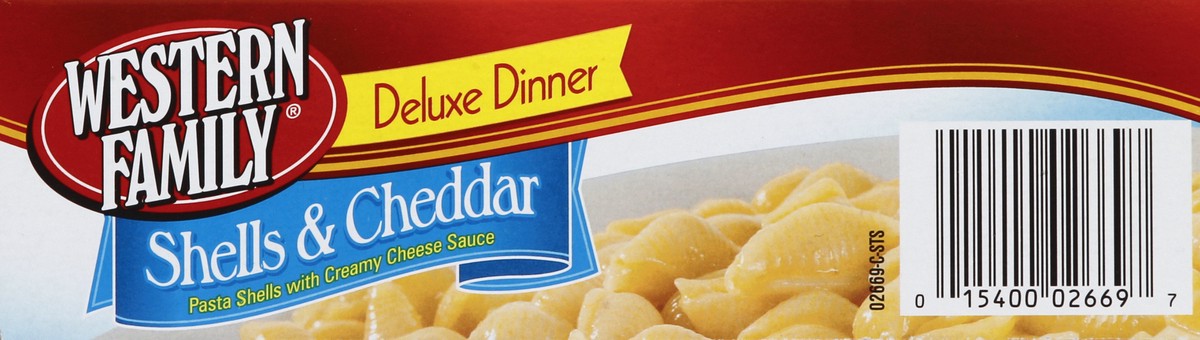 slide 4 of 6, Western Family Deluxe Dinner Shells And Cheese, 12 oz