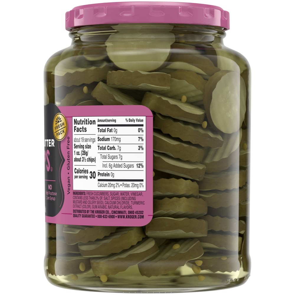 slide 3 of 3, Kroger Bread & Butter Pickle Chips, 32 fl oz