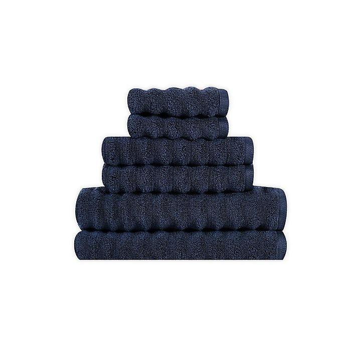 slide 1 of 4, Sean John Zero Twist Bath Towel - Navy, 6 ct