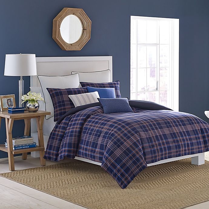 slide 1 of 1, Nautica Eldridge Plaid King Comforter Set - Navy, 1 ct