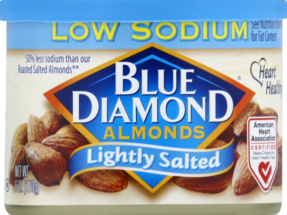 slide 1 of 2, Blue Diamond Almonds Lightly Salted Low Sodium Almonds, 6 oz