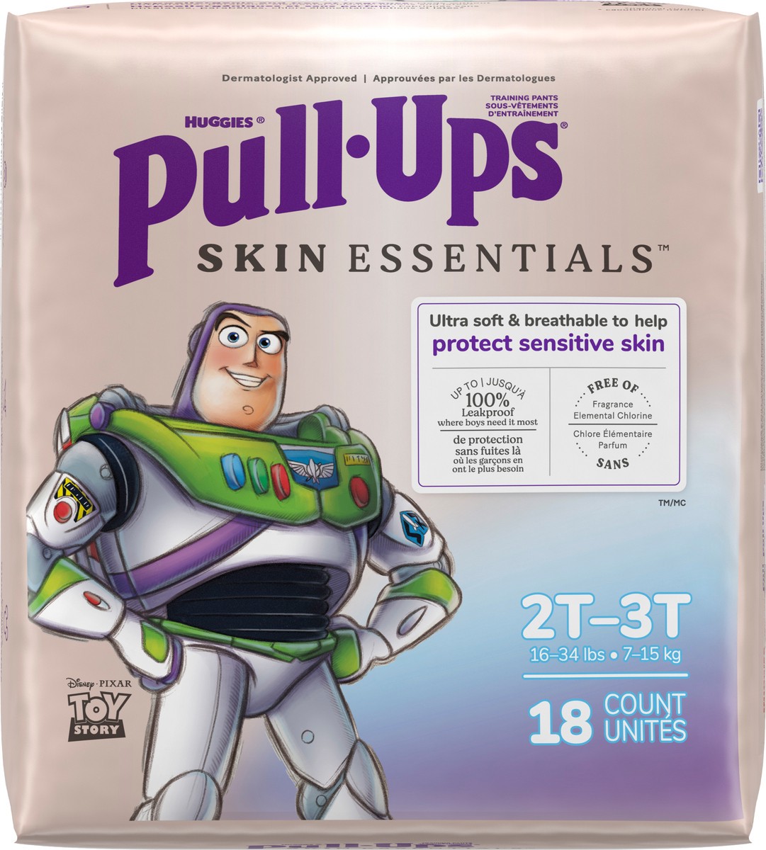 slide 8 of 11, Pull-Ups Boys' Skin Essentials Training Pants, 2T-3T (16-34 lbs), 18 Ct, 18 ct