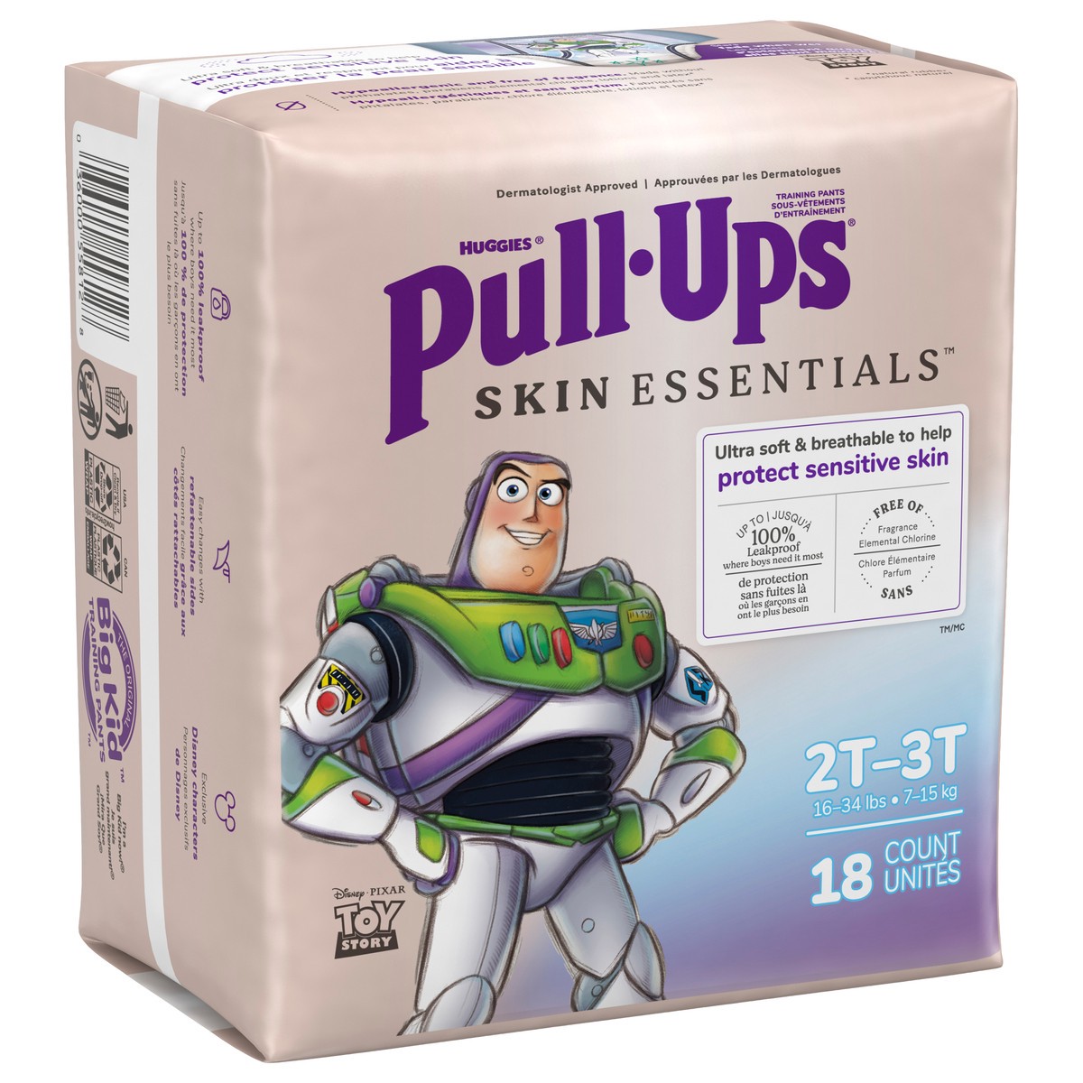 slide 6 of 11, Pull-Ups Boys' Skin Essentials Training Pants, 2T-3T (16-34 lbs), 18 Ct, 18 ct