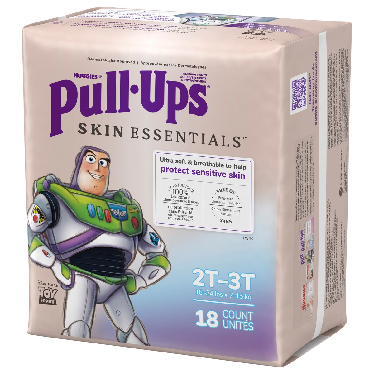 slide 11 of 11, Pull-Ups Boys' Skin Essentials Training Pants, 2T-3T (16-34 lbs), 18 Ct, 18 ct