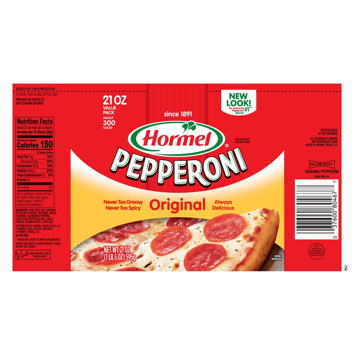 slide 1 of 6, Hormel Value Pack Original Pepperoni Value Pack 21 oz, 21 oz