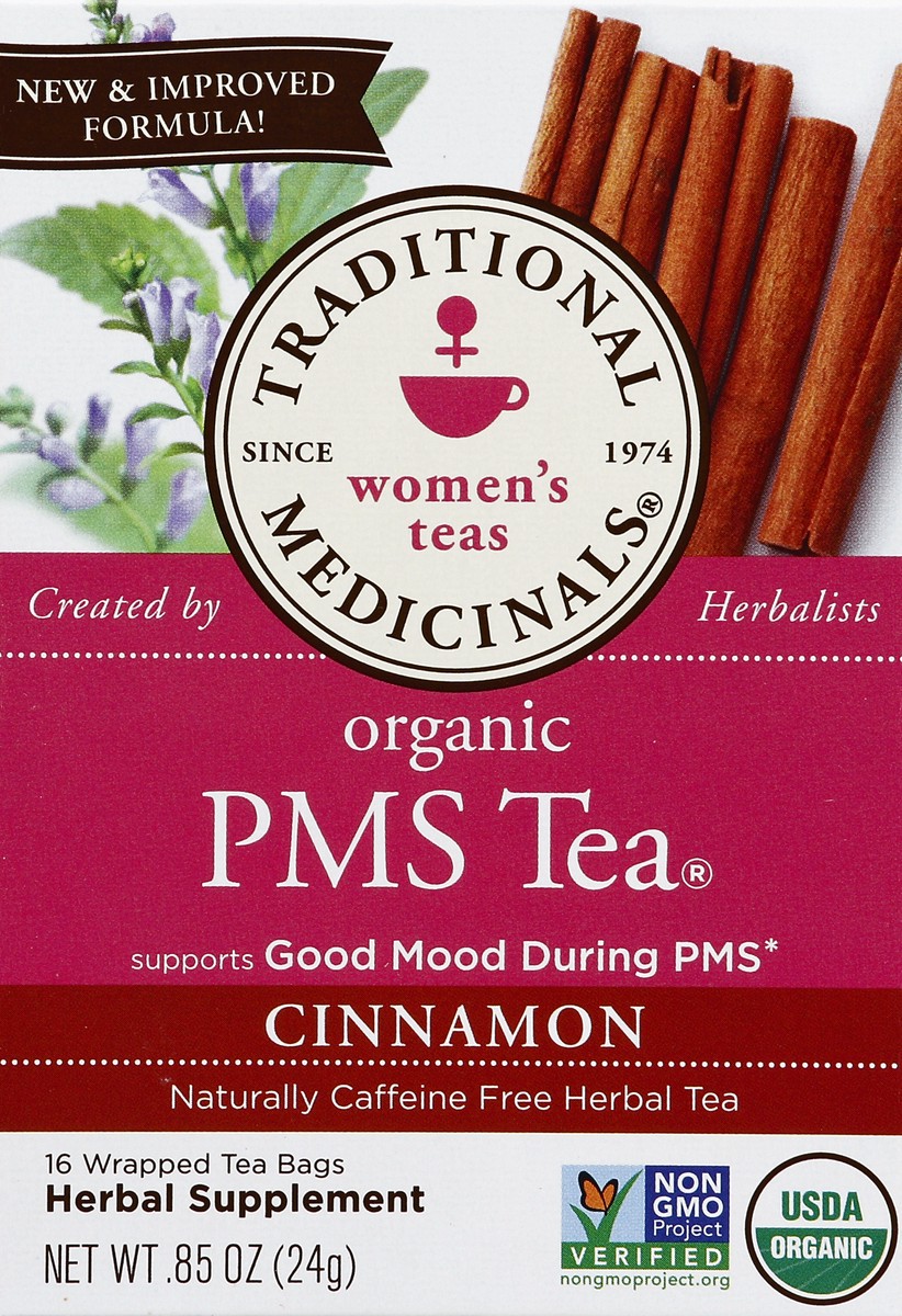 slide 3 of 4, Traditional Medicinals Herbal PMS Caffeine Free Tea Bags, Cinnamon - 16 ct, 16 ct