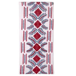 Texas Proud Red & Blue Tribal Embroidered Kitchen Towel