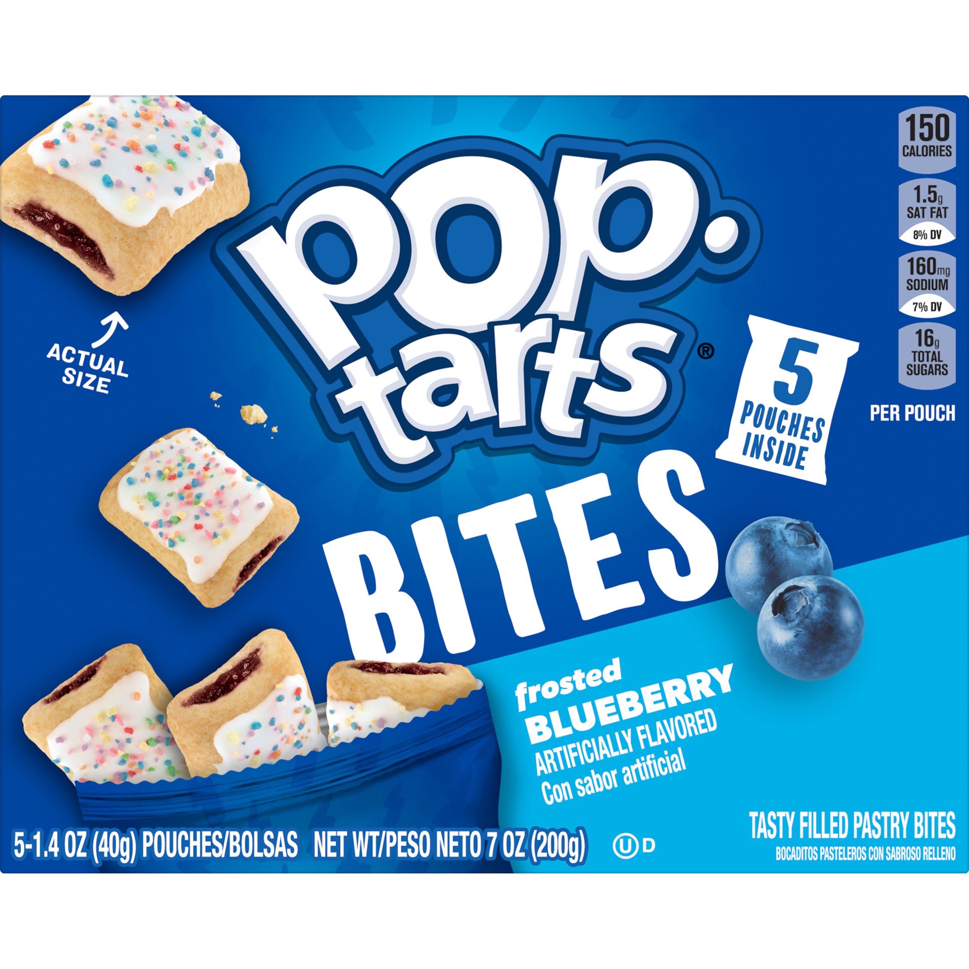 slide 4 of 5, Pop-Tarts Baked Pastry Bites, Frosted Blueberry, 7 oz, 5 Count, 7 oz