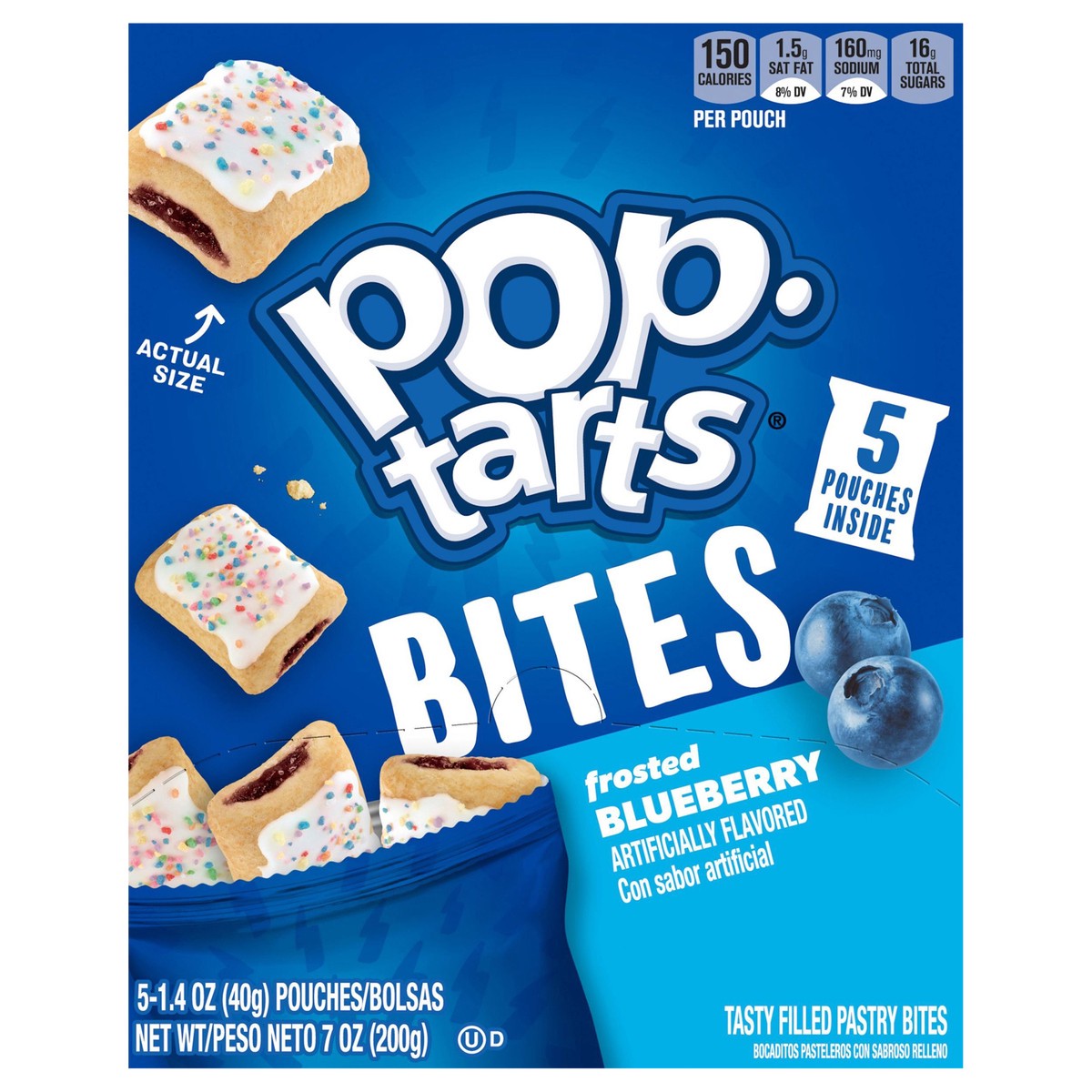 slide 1 of 5, Pop-Tarts Baked Pastry Bites, Frosted Blueberry, 7 oz, 5 Count, 7 oz