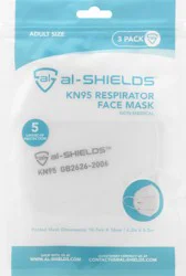 Al Shields Adult Size 3 Pack KN95 Respirator White Face Mask 3 ea