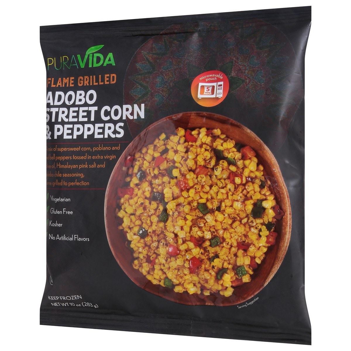 slide 4 of 14, PuraVida Flame Grilled Adobo Street Corn & Peppers 10 oz, 10 oz