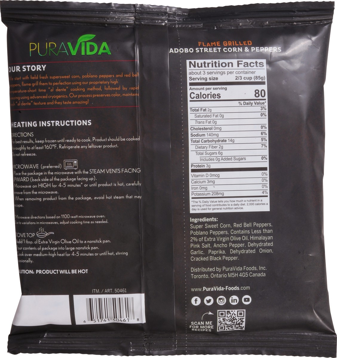 slide 14 of 14, PuraVida Flame Grilled Adobo Street Corn & Peppers 10 oz, 10 oz