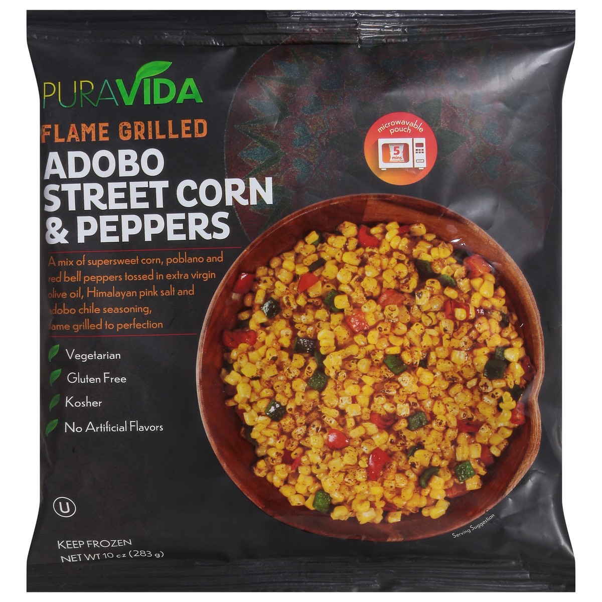 slide 10 of 14, PuraVida Flame Grilled Adobo Street Corn & Peppers 10 oz, 10 oz
