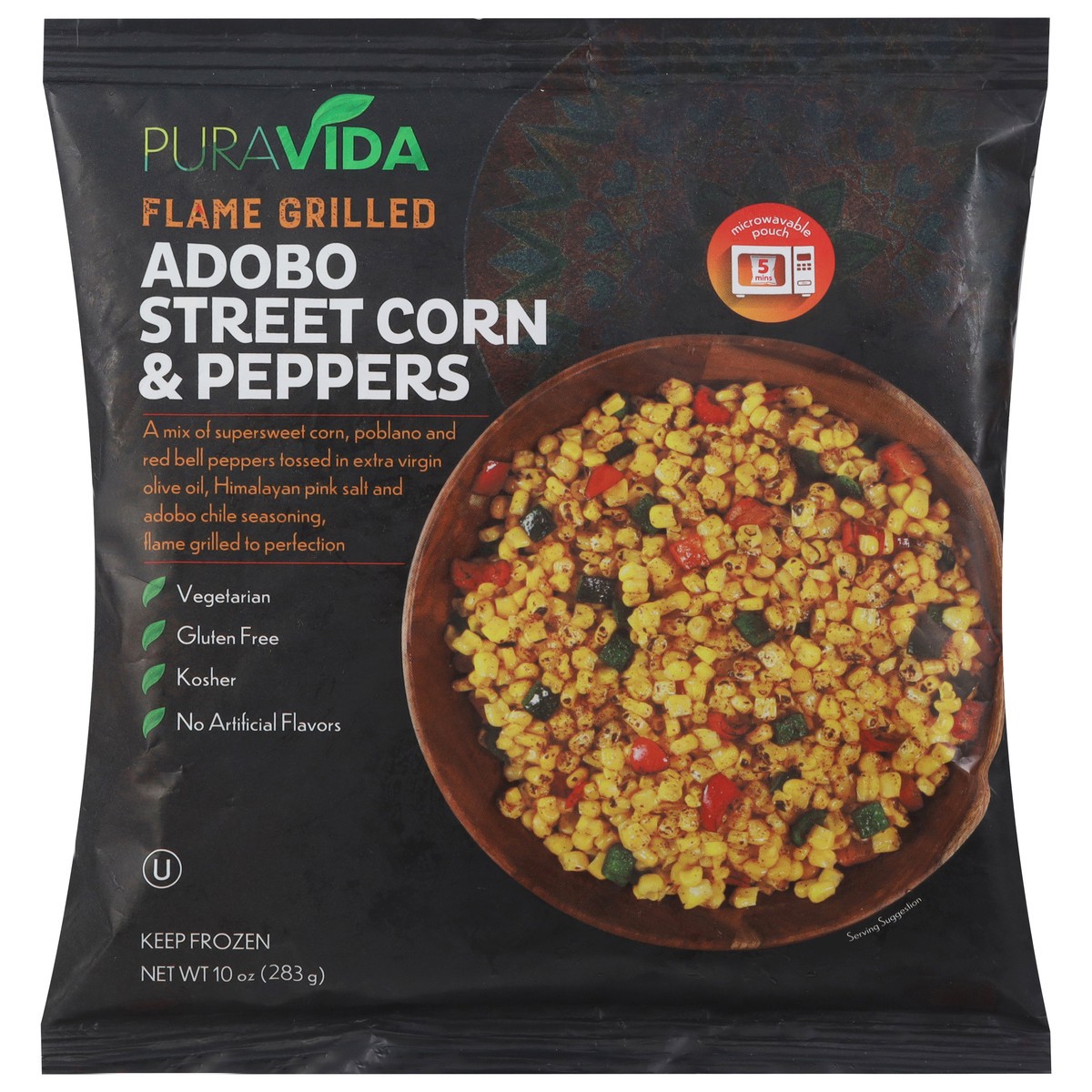 slide 1 of 14, PuraVida Flame Grilled Adobo Street Corn & Peppers 10 oz, 10 oz
