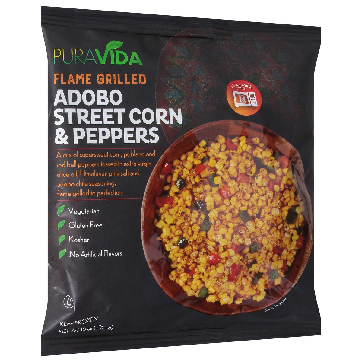 slide 2 of 14, PuraVida Flame Grilled Adobo Street Corn & Peppers 10 oz, 10 oz