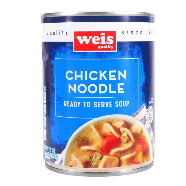 slide 1 of 1, Weis Quality Chicken Noodle Ready To Serve Soup, 19 oz