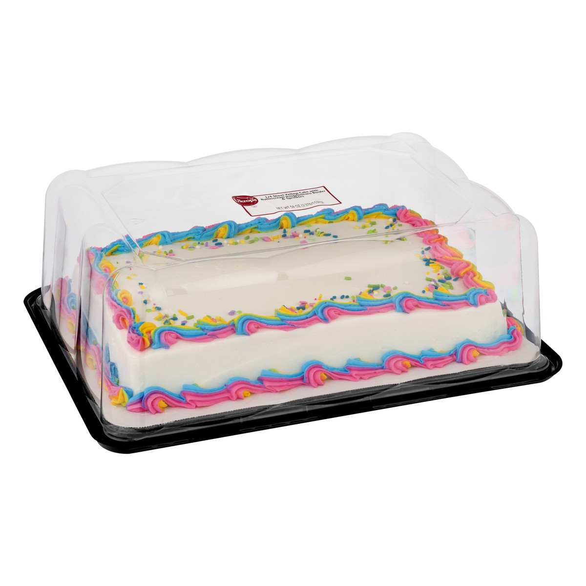 slide 7 of 9, Ukrops 1/4 Sheet Yellow Cake with Buttercream Icing/Unicorn Border & Sprinkles 54 oz, 54 oz