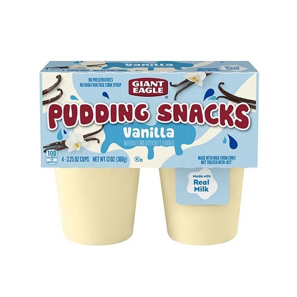 slide 1 of 1, Giant Eagle Vanilla Pudding Snacks, 13 oz