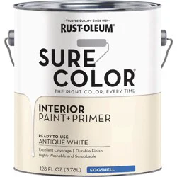 Rust-Oleum Sure Color Interior Wall Paint and Primer - Antique White, 2 ct / 128 fl oz