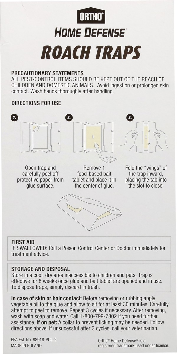 slide 6 of 12, Ortho Home Defense Roach Traps 5 ea, 1 ct