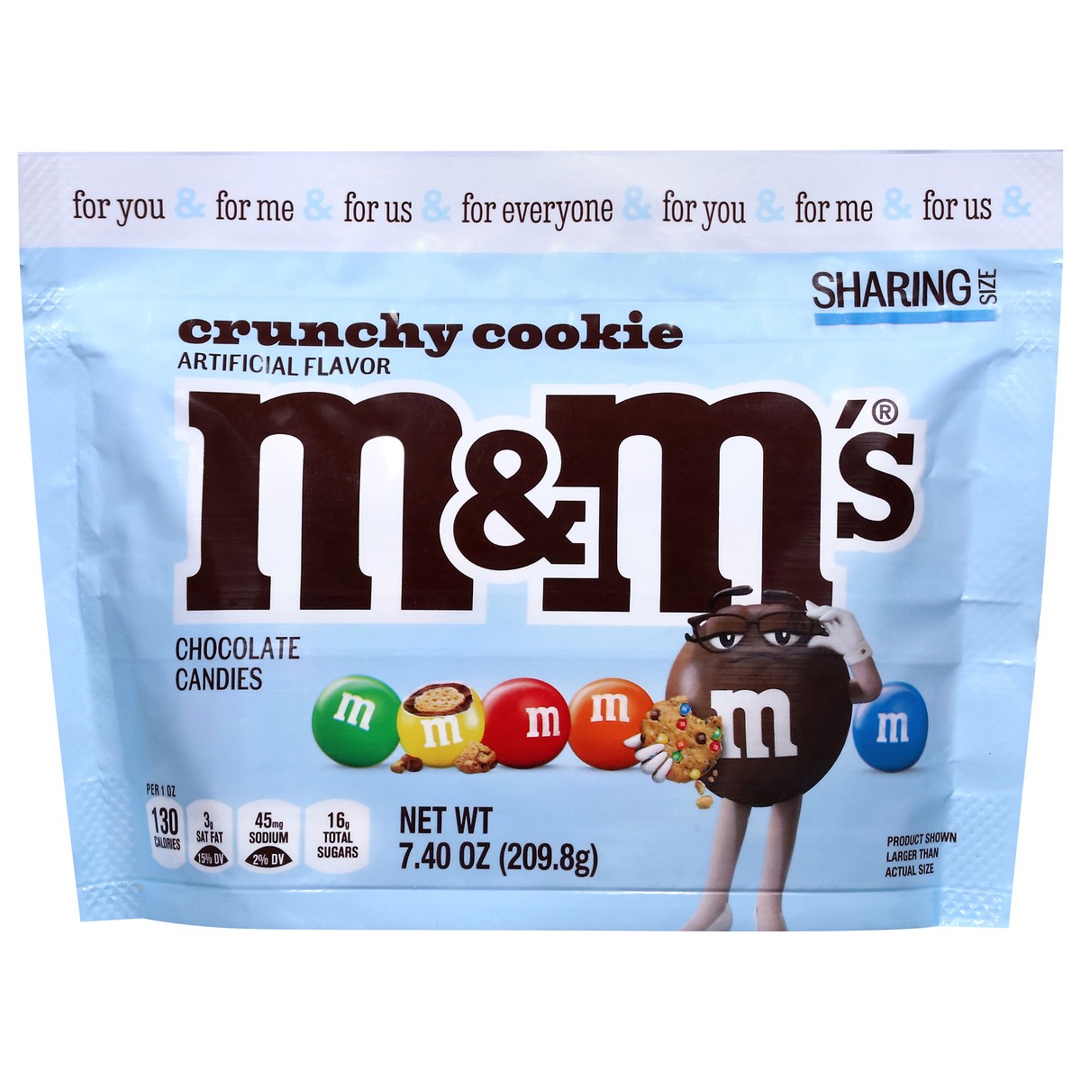 slide 2 of 4, M&M's Crunchy Cookie Chocolate Candies Sharing Size 7.40 oz, 7.4 oz