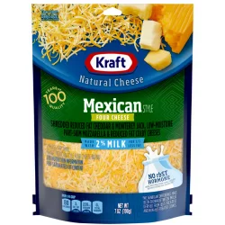 Kraft Natural Cheese Mexican Style Four Cheese With 2 Milk Shredded Cheese