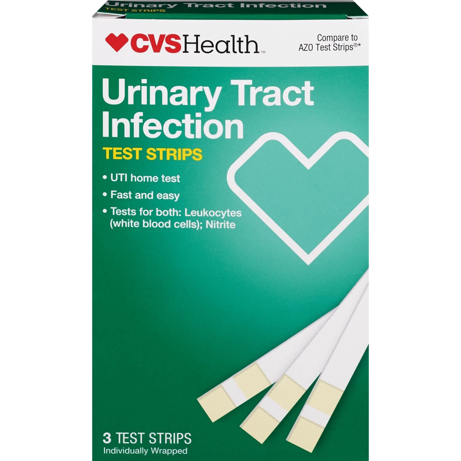 slide 1 of 2, CVS Health Urinary Tract Infection Test Strips, 3 Ct, 1 ct
