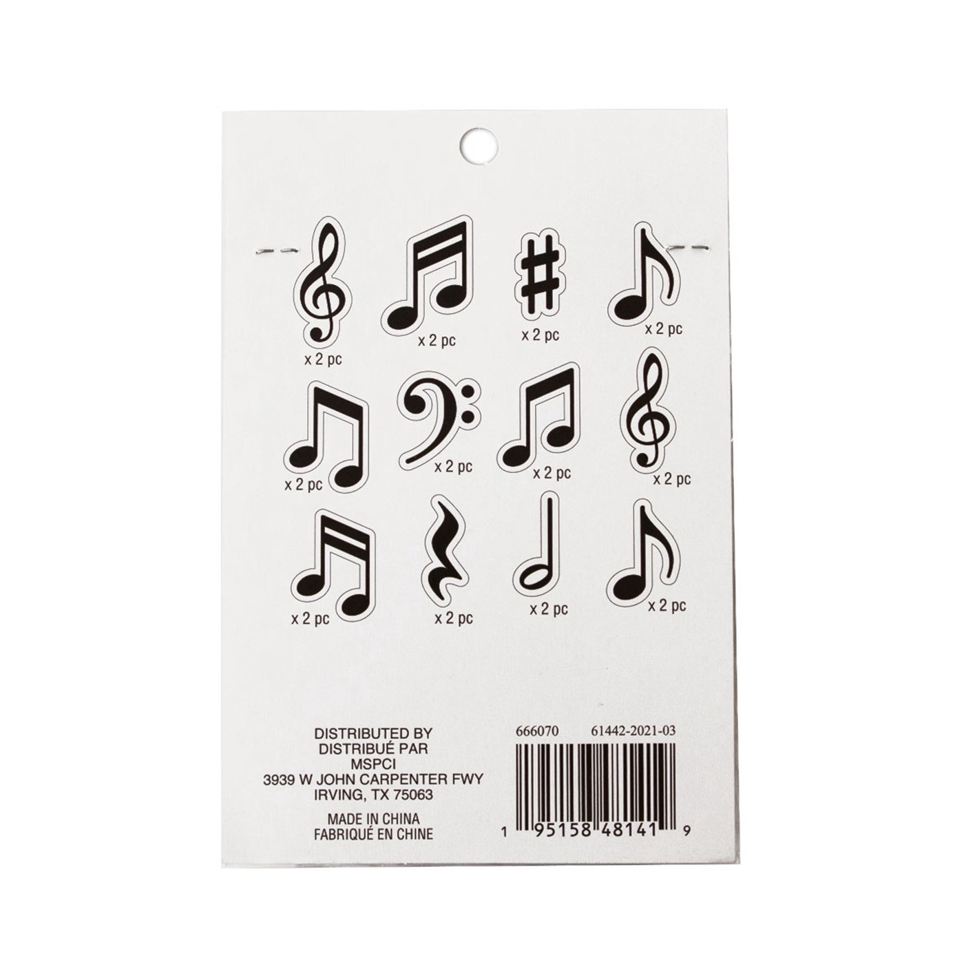 slide 2 of 4, Music Notes Die Cut Stickers By Recollections, 4 in x 6 in