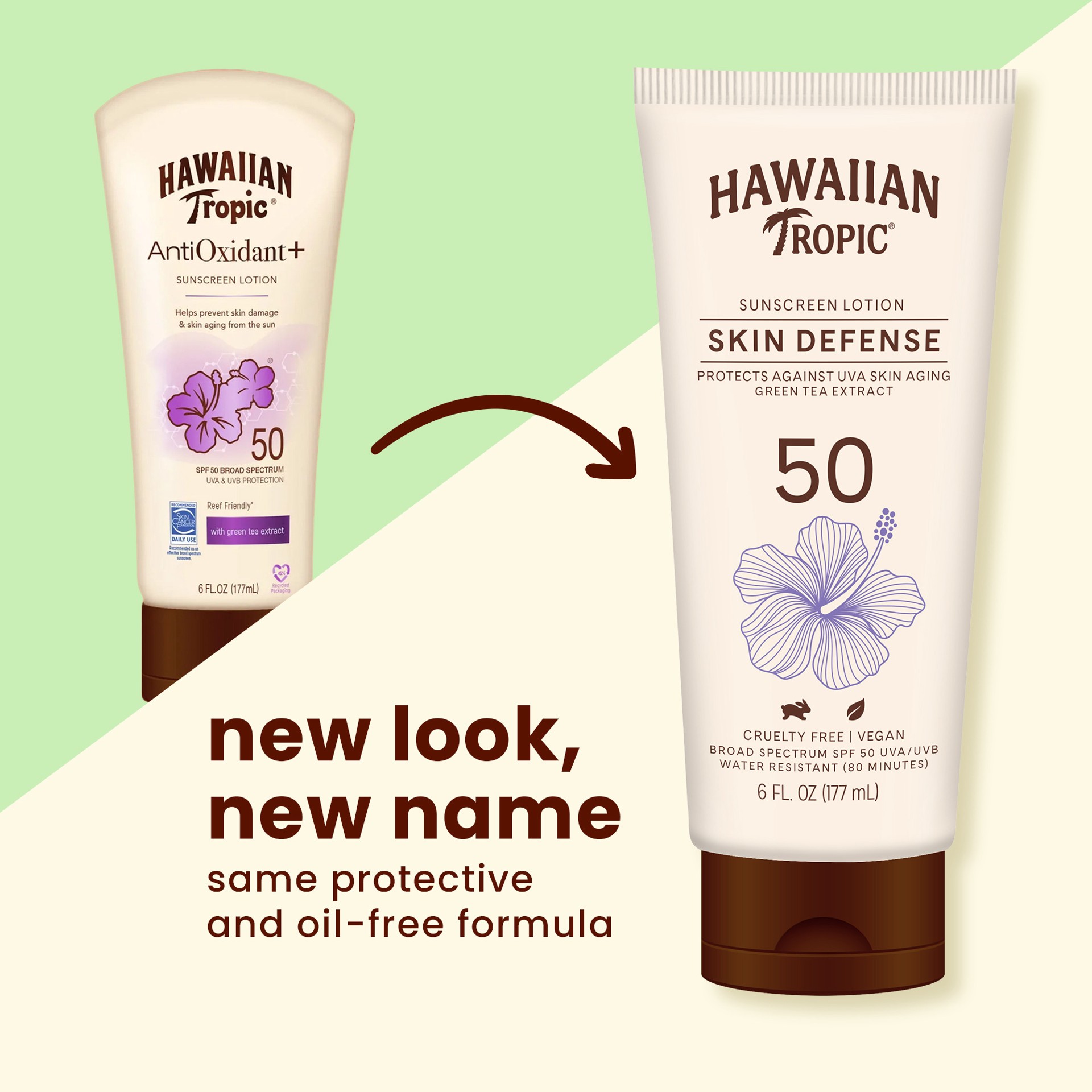 slide 6 of 8, Hawaiian Tropic AntiOxidant+ Sunscreen Lotion, Lightweight Reef Friendly Sun Protection, Broad Spectrum, SPF 50, 6 ounces, 6 fl oz