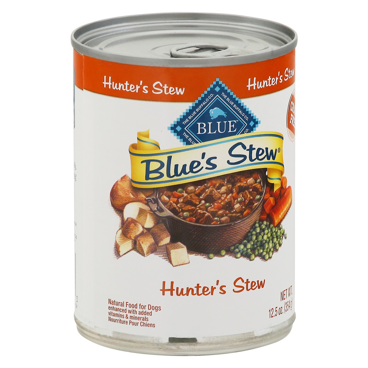 slide 2 of 9, Blue Buffalo Blue's Stew Natural Adult Wet Dog Food, Hunter's Stew 12.5-oz Can, 