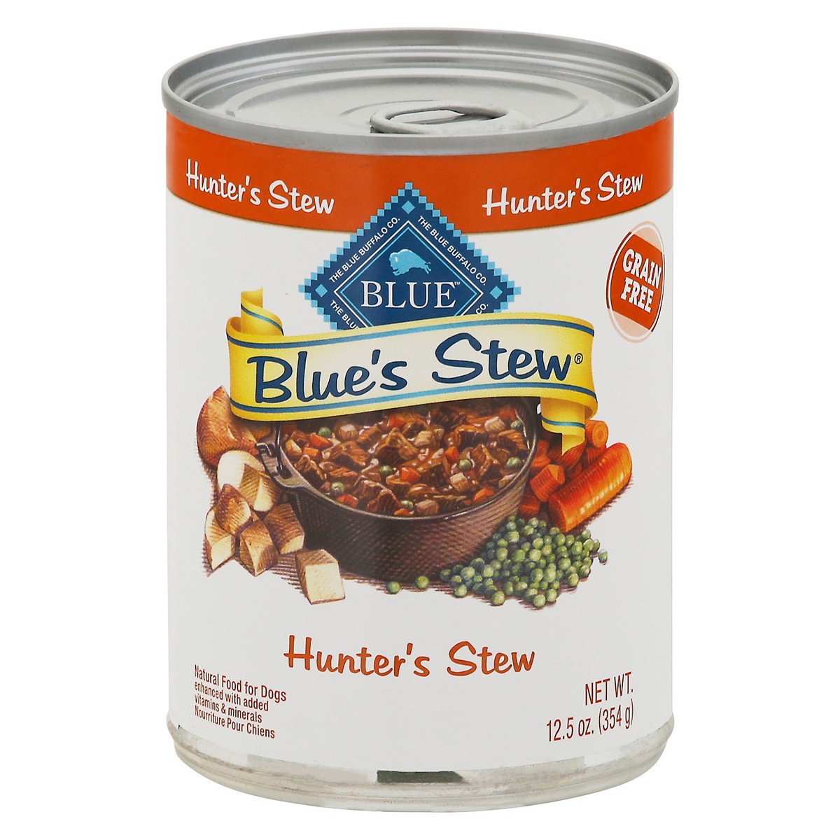 slide 1 of 9, Blue Buffalo Blue's Stew Natural Adult Wet Dog Food, Hunter's Stew 12.5-oz Can, 