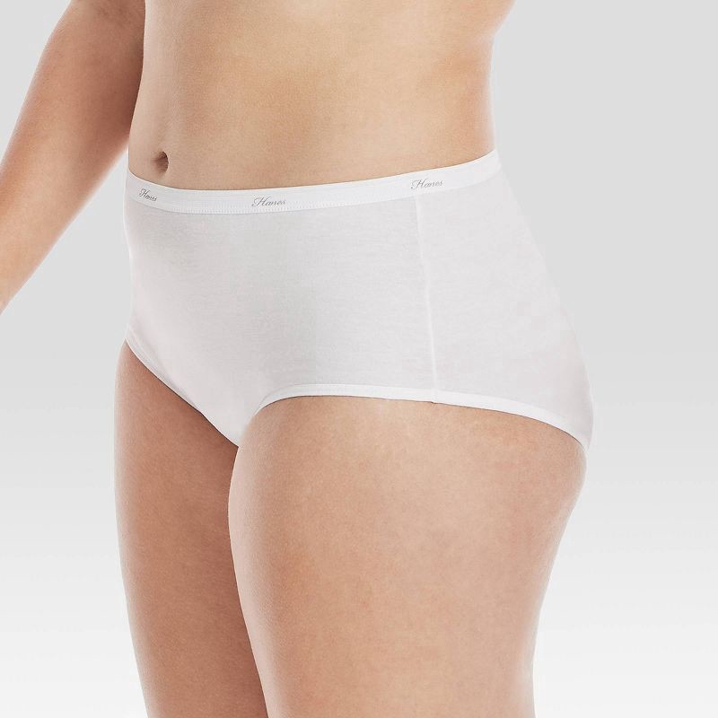 slide 3 of 5, Hanes Women's 10pk Briefs - White 6, 10 ct