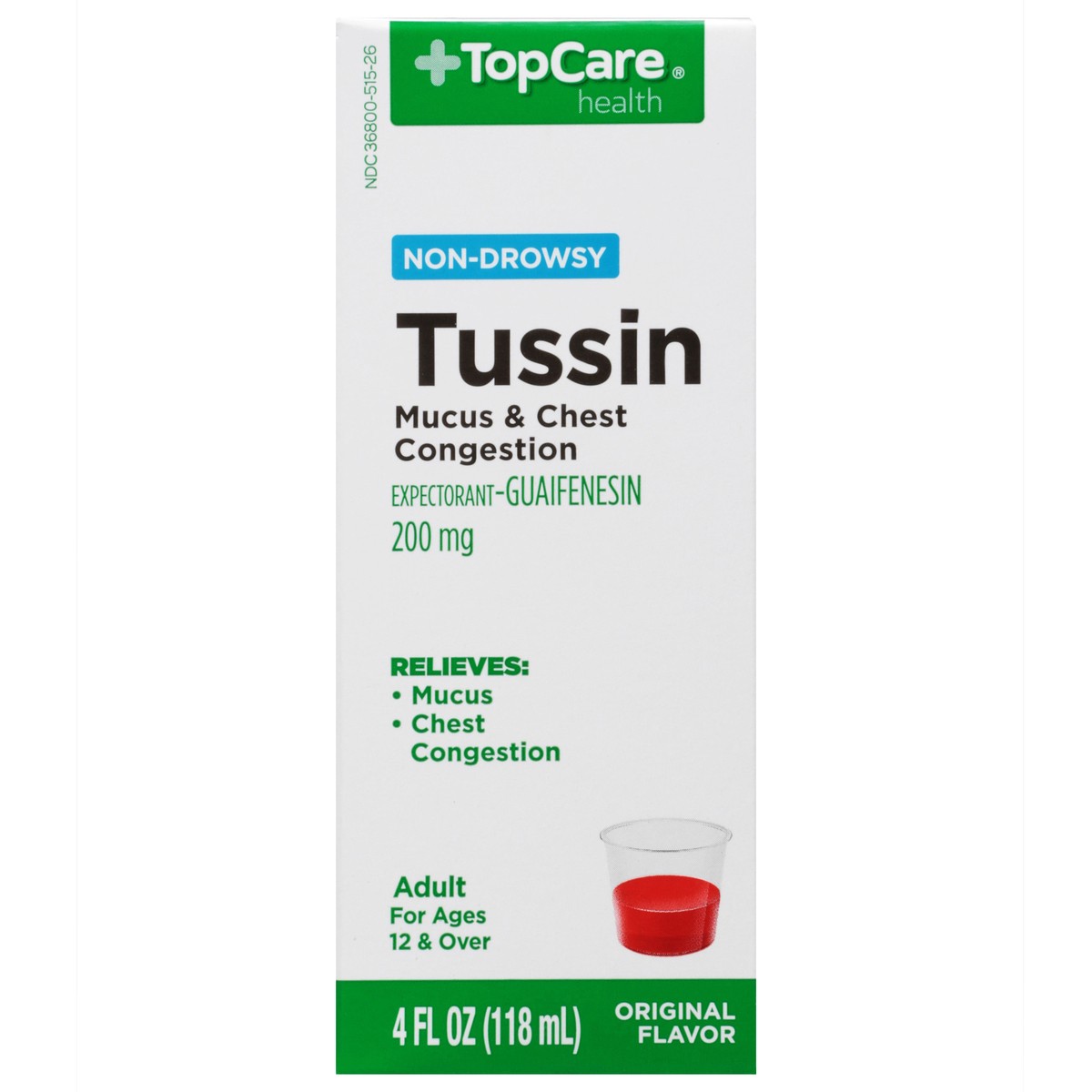 slide 15 of 17, TopCare Health 200 Mg Adult Original Flavor Tussin 4 oz, 4 fl oz