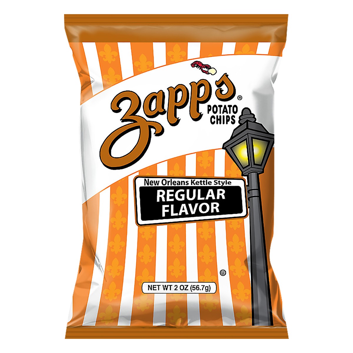 slide 1 of 10, Zapp's New Orleans Kettle Style Regular Flavor Potato Chips 2 oz, 2 oz