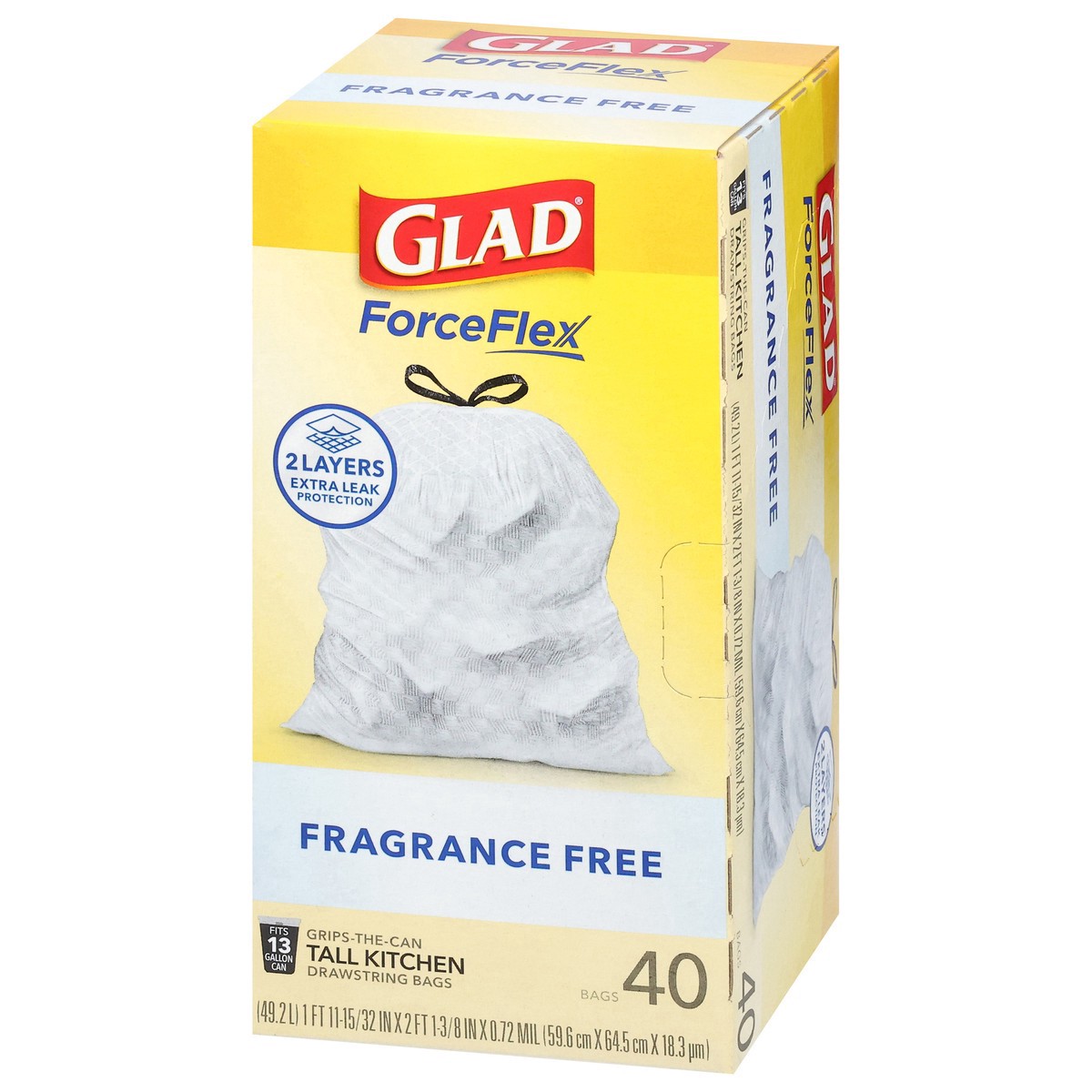 slide 10 of 13, Glad Force Flex Drawstring 13 Gallon 40ct, 40 ct