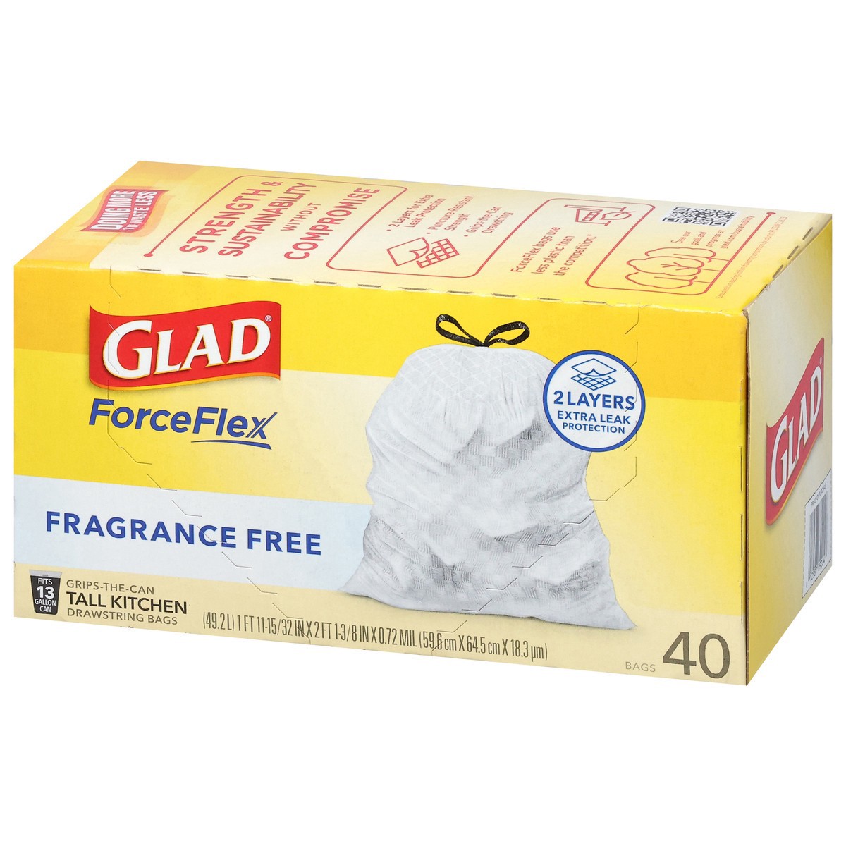 slide 4 of 13, Glad Force Flex Drawstring 13 Gallon 40ct, 40 ct