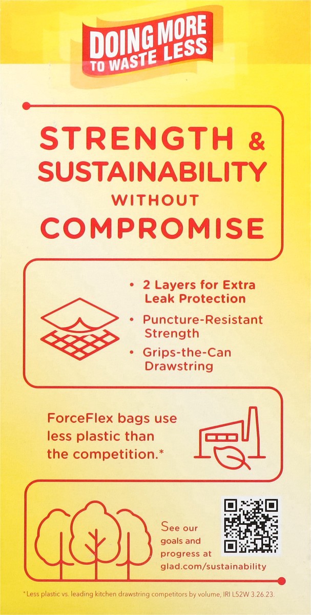 slide 7 of 13, Glad Force Flex Drawstring 13 Gallon 40ct, 40 ct
