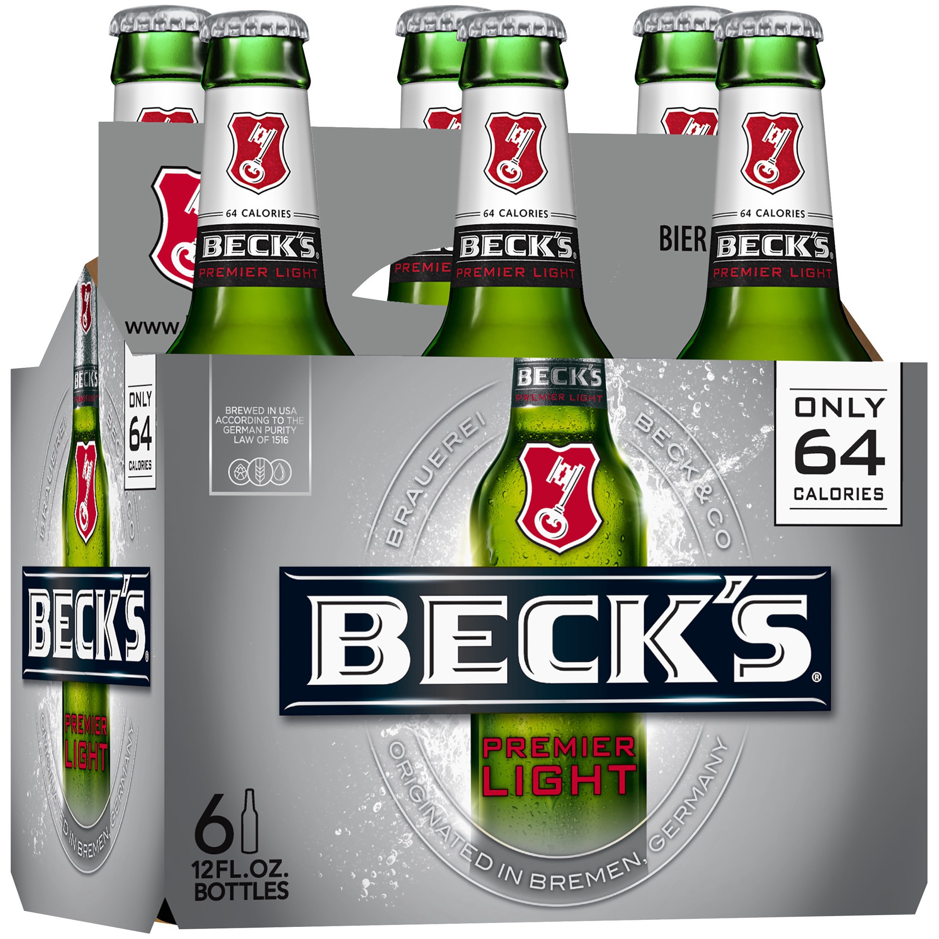 slide 1 of 1, Beck's Premier Light Beer, 6 Pack Beer, 12 FL OZ Bottles, 6 ct