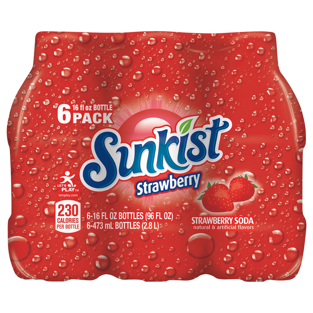 slide 1 of 5, Sunkist Strawberry Soda- 6 ct, 6 ct