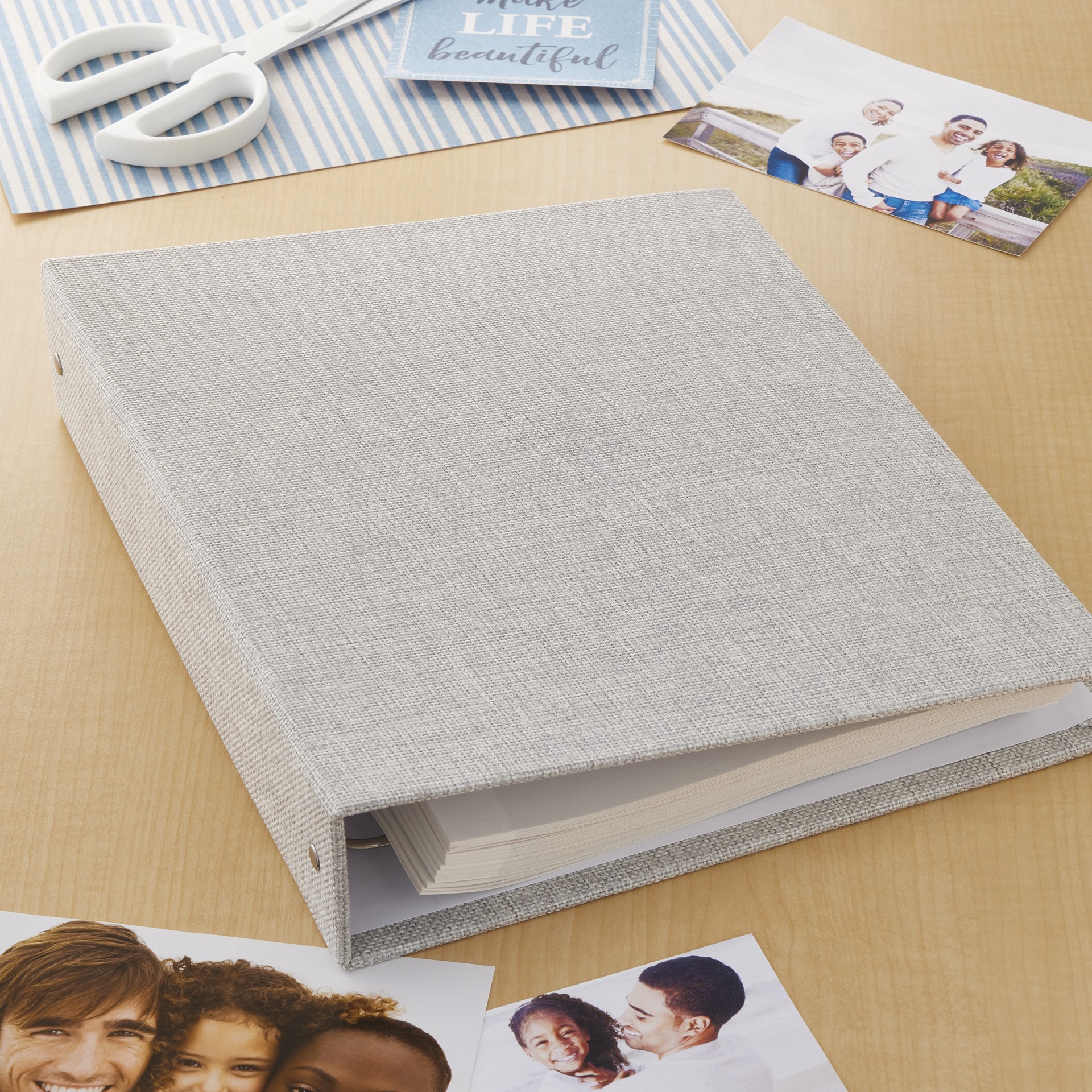 slide 3 of 3, Textured Gray Magnetic Photo Album By Recollections, 11.3 in x 2.3 in x 10 in