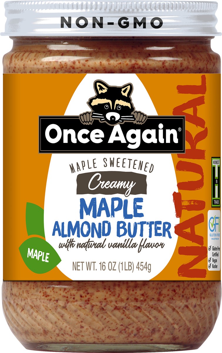 slide 2 of 2, Once Again No Salt Added Creamy Maple Almond Butter, 1 ct