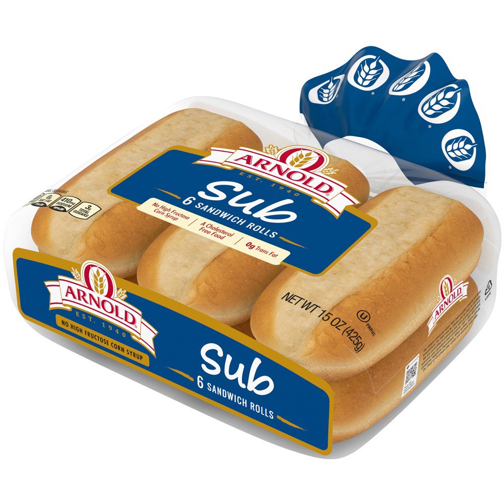 slide 7 of 9, Arnold Sub Rolls, 6 count, 15 oz, 6 ct