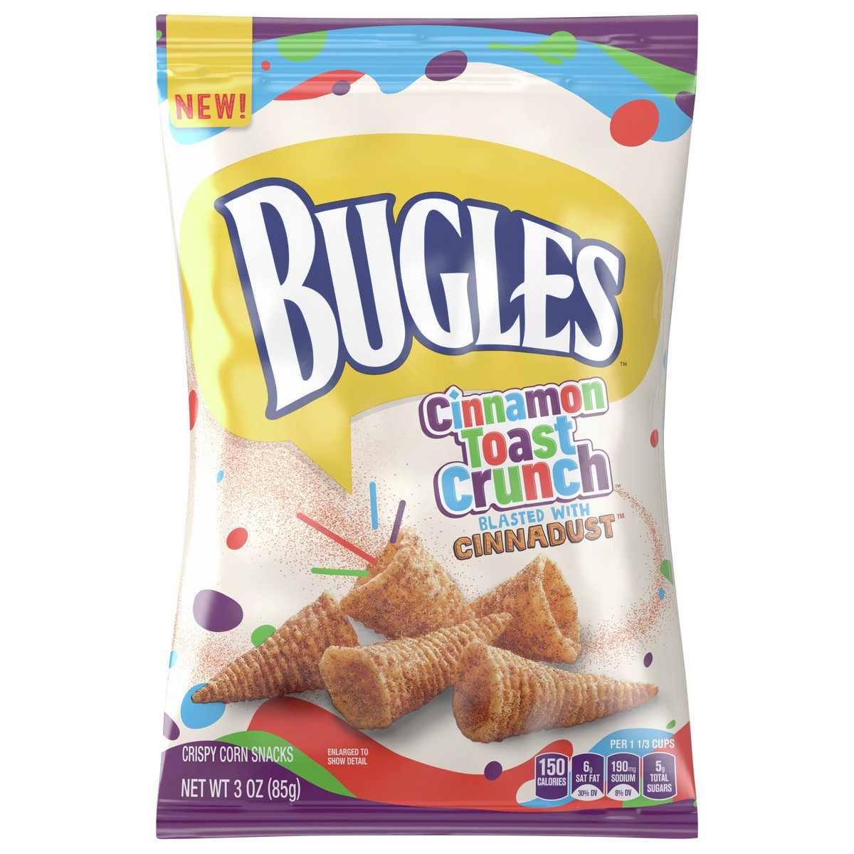 slide 1 of 1, Bugles Churros Cinnamon Sugar, 3 oz