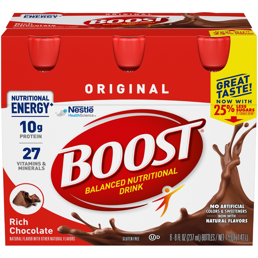 slide 1 of 3, Boost Original Ready To Drink Nutritional Drink, Rich Chocolate, 6 ct; 8 oz