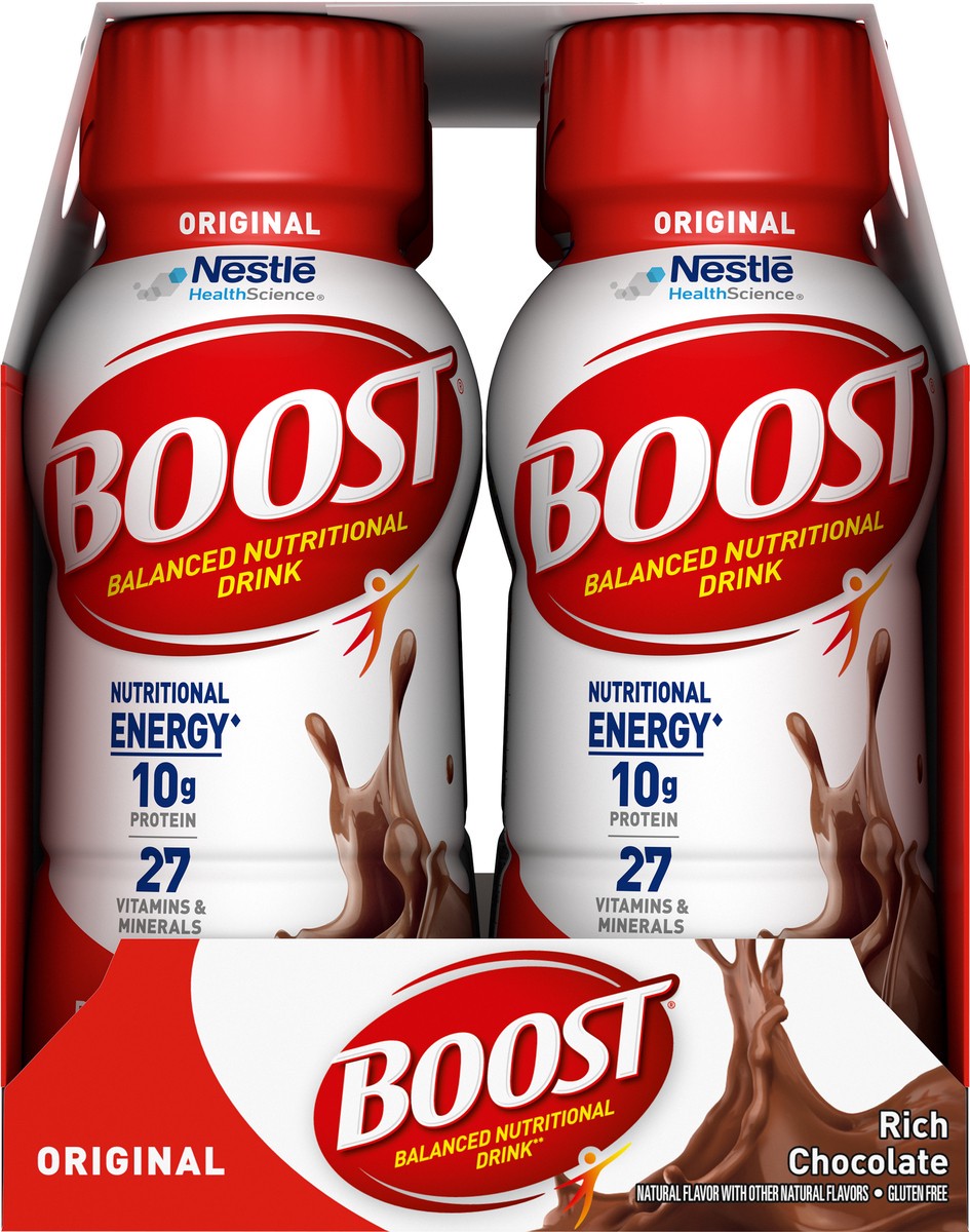 slide 7 of 9, Boost Original Rich Chocolate Balanced Nutritional Drink 6 - 8 fl oz Bottles, 6 ct