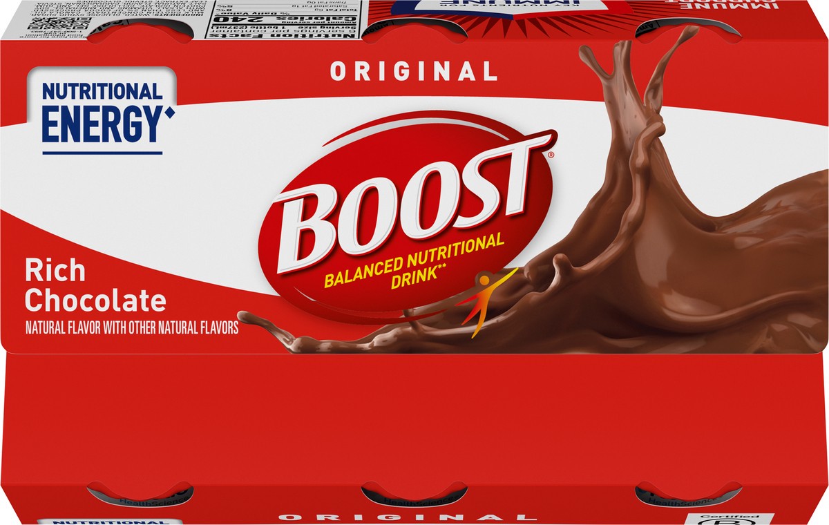 slide 9 of 9, Boost Original Rich Chocolate Balanced Nutritional Drink 6 - 8 fl oz Bottles, 6 ct