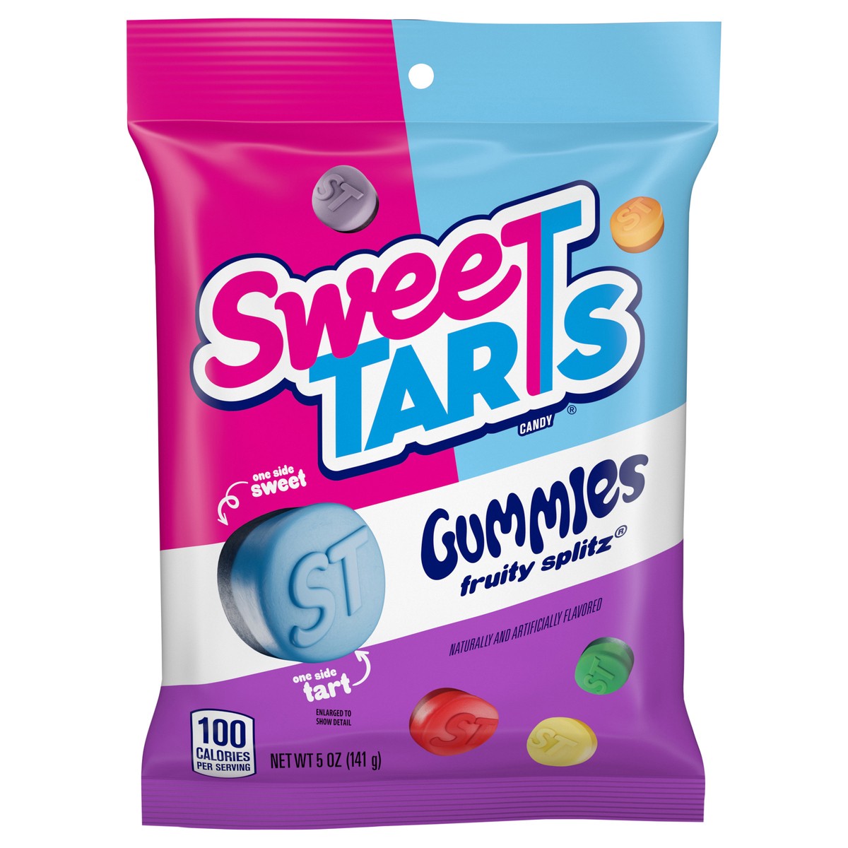 slide 1 of 9, SweeTARTS Gummies Fruity Splitz Candy 5 oz, 5 oz