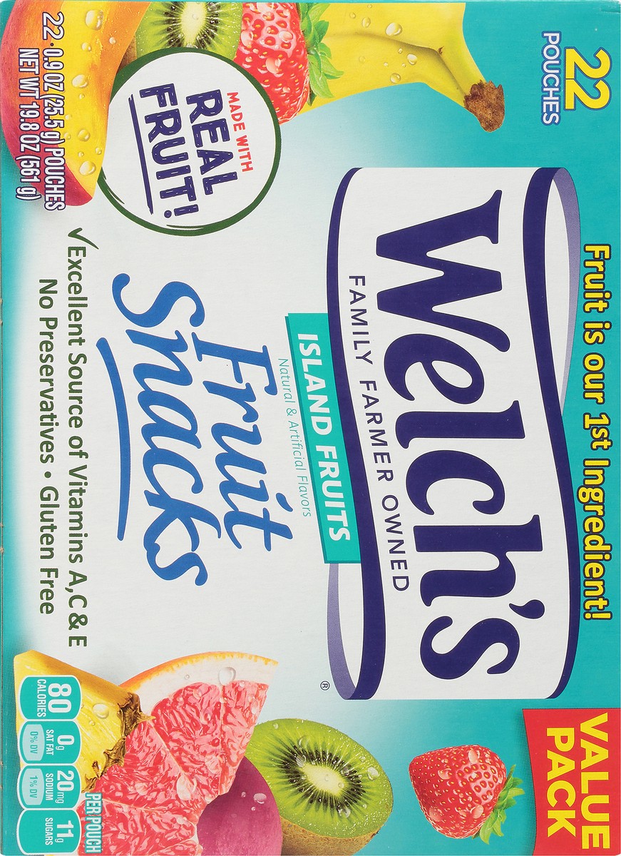 slide 8 of 9, Welch's Fruit Snacks, Island Fruits, 0.9 Ounces, 22 Pouches, 19.8 oz