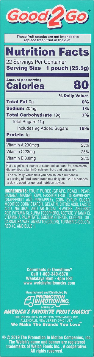 slide 3 of 9, Welch's Fruit Snacks, Island Fruits, 0.9 Ounces, 22 Pouches, 19.8 oz