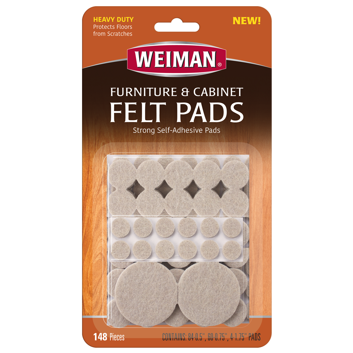 slide 1 of 1, Weiman Furniture & Cabinets Felt Pads, 1 ct